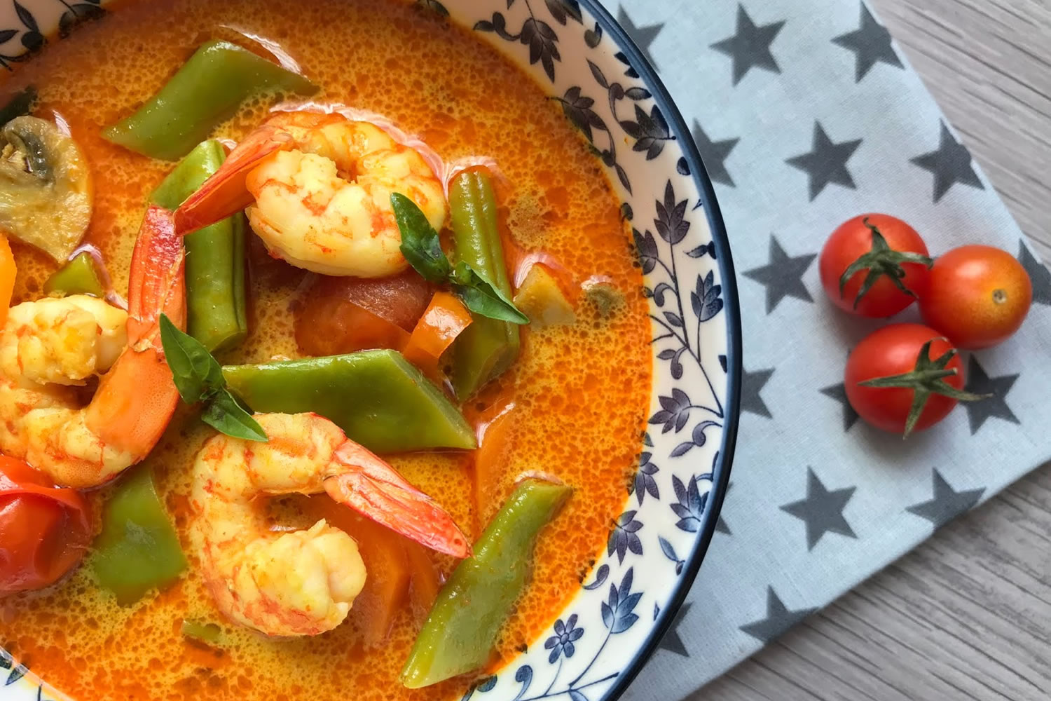 Curry de Champiñones y Gambas