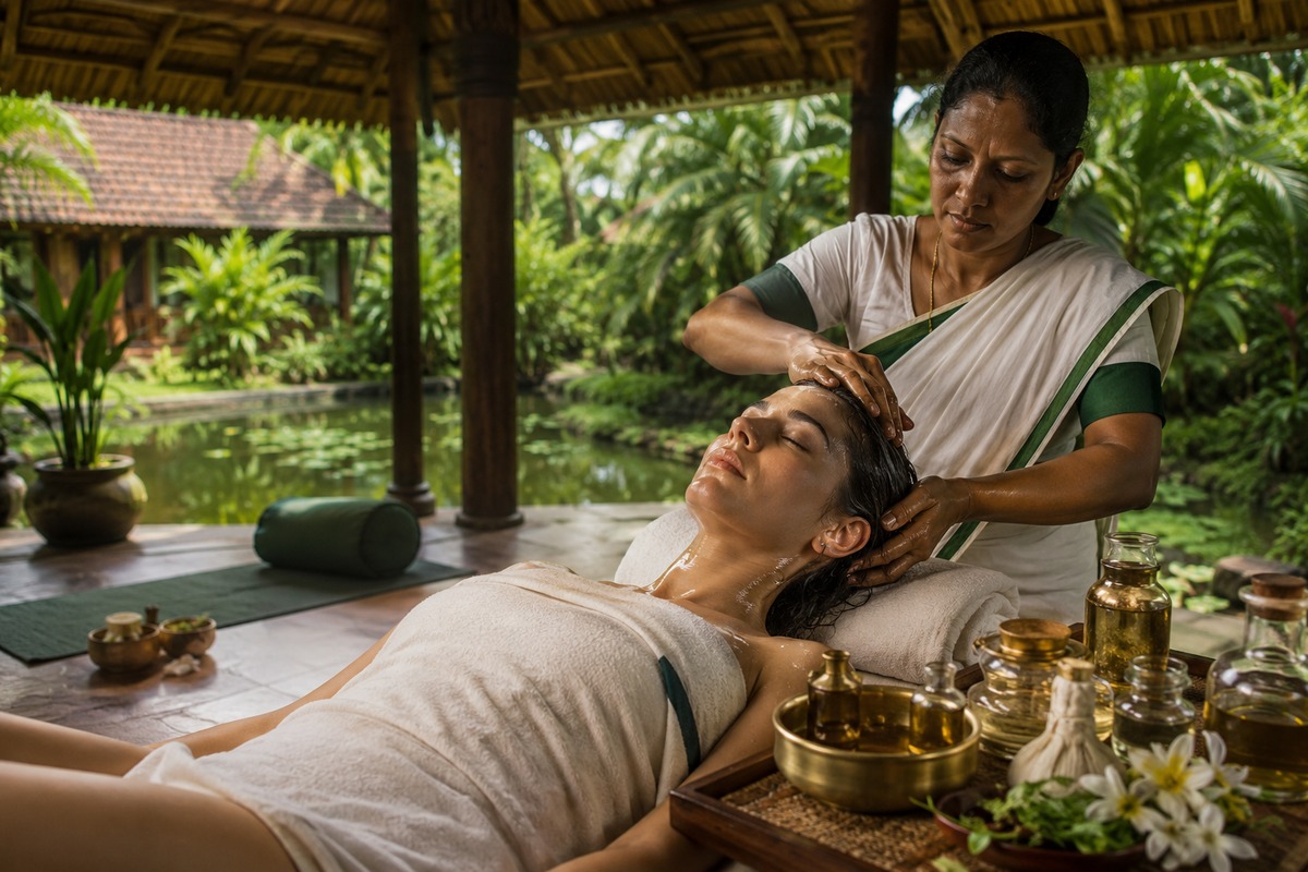 Ayurveda yoga retiro kerala tratamiento relajante
