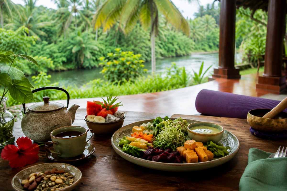 Comida saludable en un retiro yoga kerala